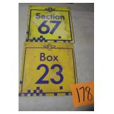 (2) 12" x 12" OLD METAL IMS SIGNS