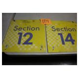 (2) 18" x 18" OLD METAL IMS SECTION SIGNS