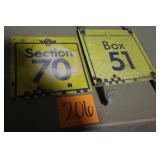 (2) 12" x 12" OLD METAL IMS SIGNS