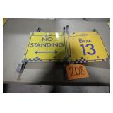 (2) 12" x 12" OLD METAL IMS SIGNS