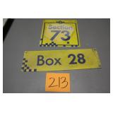 2 OLD METAL IMS SIGNS 2 OLD METAL IMS SIGNS