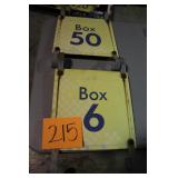 (2) 12' X 12' OLD METAL IMS BOX SIGNS (2) 12' X 12' OLD METAL IMS BOX SIGNS