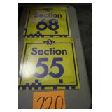 (2) 12" x 12" OLD METAL IMS SECTION SIGNS