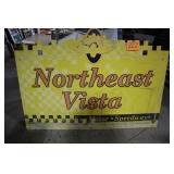 LARGE IMS NORTHEAST VISTA OLD HEAVY METAL SIGN