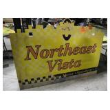 LARGE IMS NORTHEAST VISTA OLD HEAVY METAL SIGN