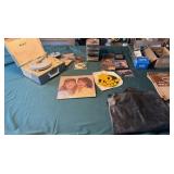 Montclair Record Player, Cassettes, CDs, 1 Record,