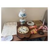 Vintage Hurricane Lamp, Major County Map &