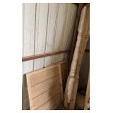 2 Vintage 4-Panel Windows, 3 Wood Posts