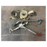 Come alongs (2), tie down straps, rachet