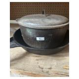 dutch oven, 12" Lodge cast iron skillet,