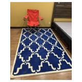 rug 90" x 60", folding chair
