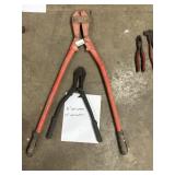 36" bolt cutters, 18" bolt cutters
