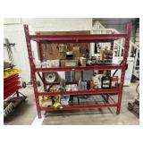 Metal shelves 77" x 78" WITH contents