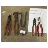 Wire cutters (3), fencing pliers (2)