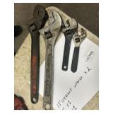 15" Crescent wrench (2), 7" (1), 6" (1)