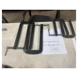Deep C-clamps: 12" x 4" (2), 8" x 3" (2)