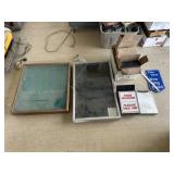 2 shadow boxes, 5 brochure boxes, misc.