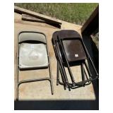 4 metal folding chairs