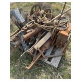 Pump jacks, cast iron well pump, #9 wire, misc.