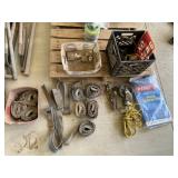 9 E track straps, tarp, misc.