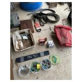 Mower blades and belts, water hose fittings, misc