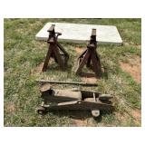 Small floor jack, jack stands