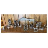 14+/- Pewter Figurines, 1 Pewter Barn Piece