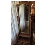 Vintage Wooden Standing Mirror