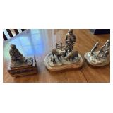 2 Michael Ricker Figurine on Bases, Michael Ricker