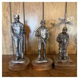 3 Michael Ricker Pewter Figurines