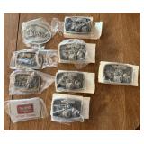 8+/- White Farm Equipment Belt Buckles,