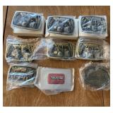 8+/- White Farm Equipment Belt Buckles,