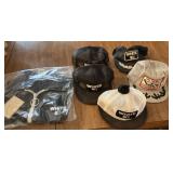 4 White Hats, White Size Medium Nylon Jacket