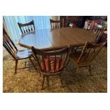 Wood Dining Table w/ 6 Matching Dining Chairs