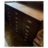 Vintage Wood Library Cabinet