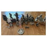 19+/- Pewter Figurines, 1 Pewter Ornament
