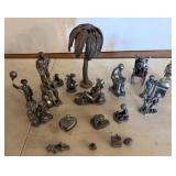 13+/- Pewter Figurines, Small Pewter Pieces,