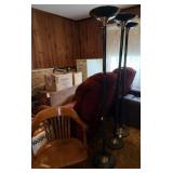 3 Matching Floor Lamps, Wooden Chair