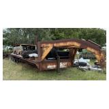 Shop Built Flatbed Gooseneck Trailer & Contents