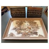 Cloth Quail Picture, Wood Organizers