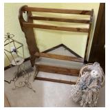 Wood Quilt Rack, Wall Shelf, Dolly Chair,