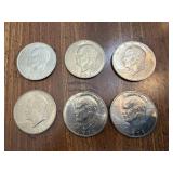 6+/- 1971 Silver Dollars