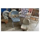 6+/- Folding Chairs, 4+/- Fans (Only Small 1