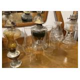 3 Oil Lamps, 1 Small Oil Lamp
