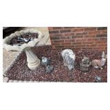 Concrete Birdbath, Garden Decor, Windchime