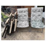 2 Folding Chairs, 2 Folding Lounge Chairs
