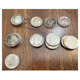 3 Winged Liberty Head Dimes (1935-1944), 19+/-