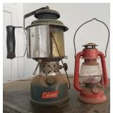 Vintage Coleman Lantern w/ Shield & Handle,
