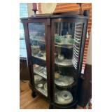 Vintage Curved Glass China Cabinet