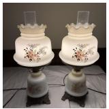 2 Vintage Hurricane Lamps